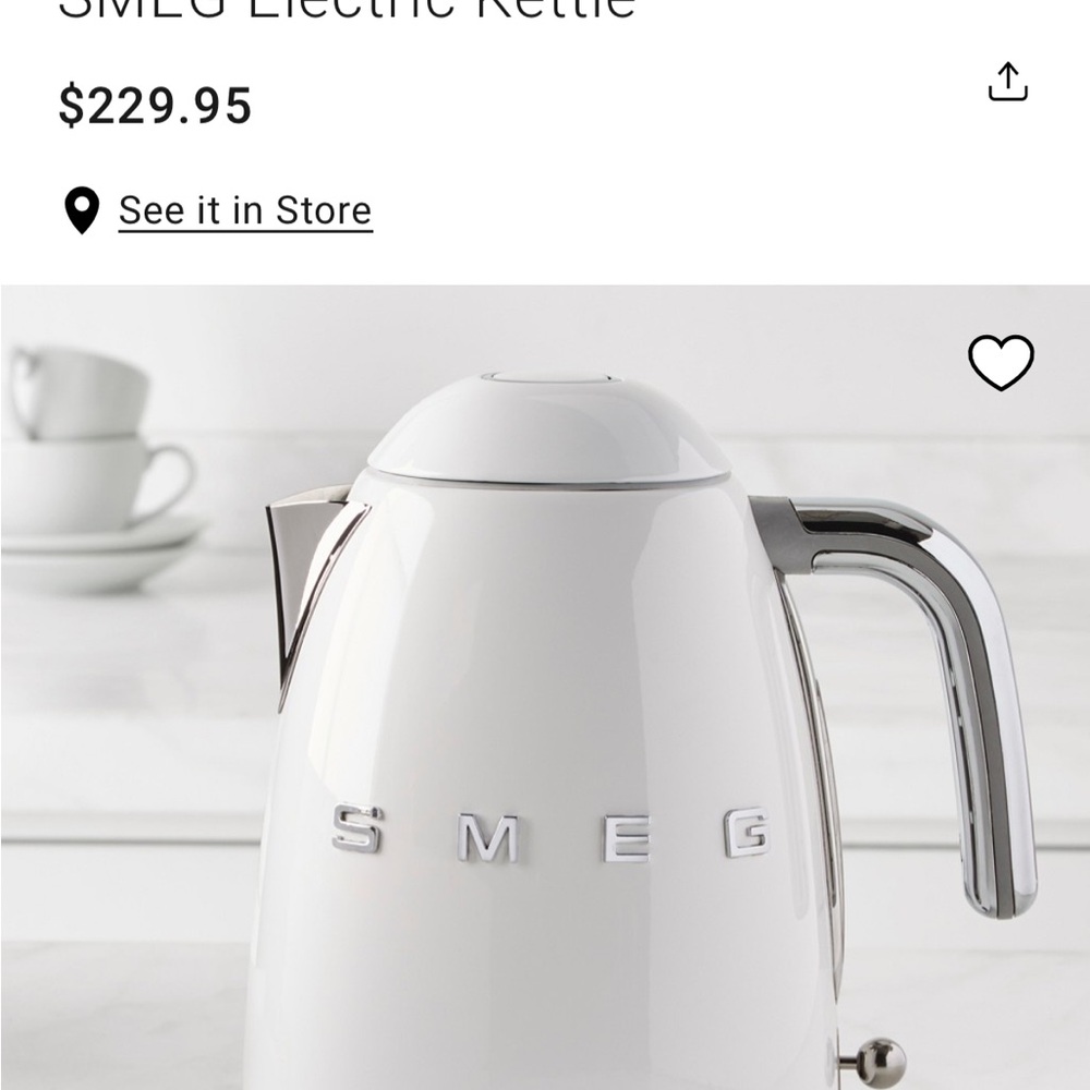 S M E G BRAND NEW  / White Electric Kettle.